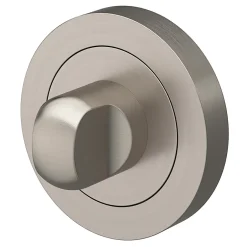 GoodHome Rosace de fonction rond à visser à condamnation Duod essential effet nickel satin gris Ø50mm