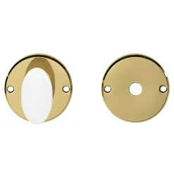 Rosace de fonction rond à visser à condamnation brillant or Ø48mm-GoodHome New