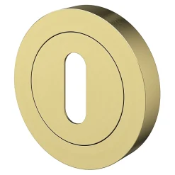 GoodHome Rosace de fonction rond à visser à serrure Duod effet laiton satin or Ø50mm