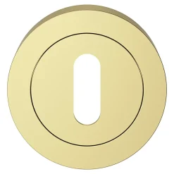 Rosace de fonction rond à visser à serrure Duod effet laiton or Ø50mm-GoodHome Outlet