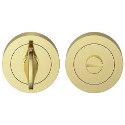 Rosace de fonction rond à visser à condamnation Duod effet laiton or Ø50mm-GoodHome Best