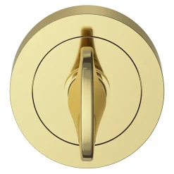 Rosace de fonction rond à visser à condamnation Duod effet laiton or Ø50mm-GoodHome Best