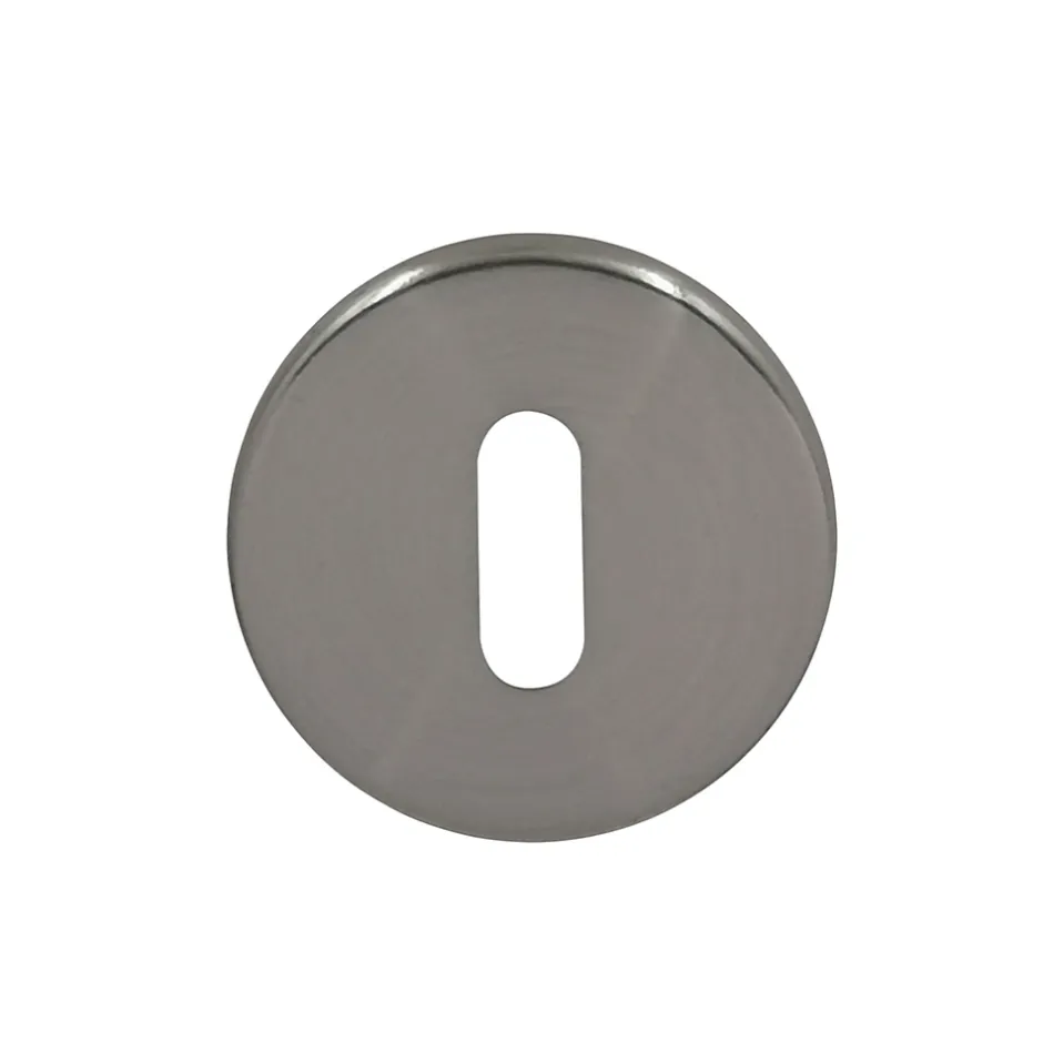 Rosace de fonction rond à visser à serrure Duod acier effet nickel satin gris Ø52mm- Online