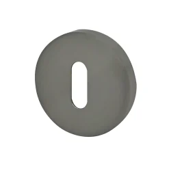 Rosace de fonction rond à visser à serrure Duod acier effet nickel satin gris Ø52mm- Online