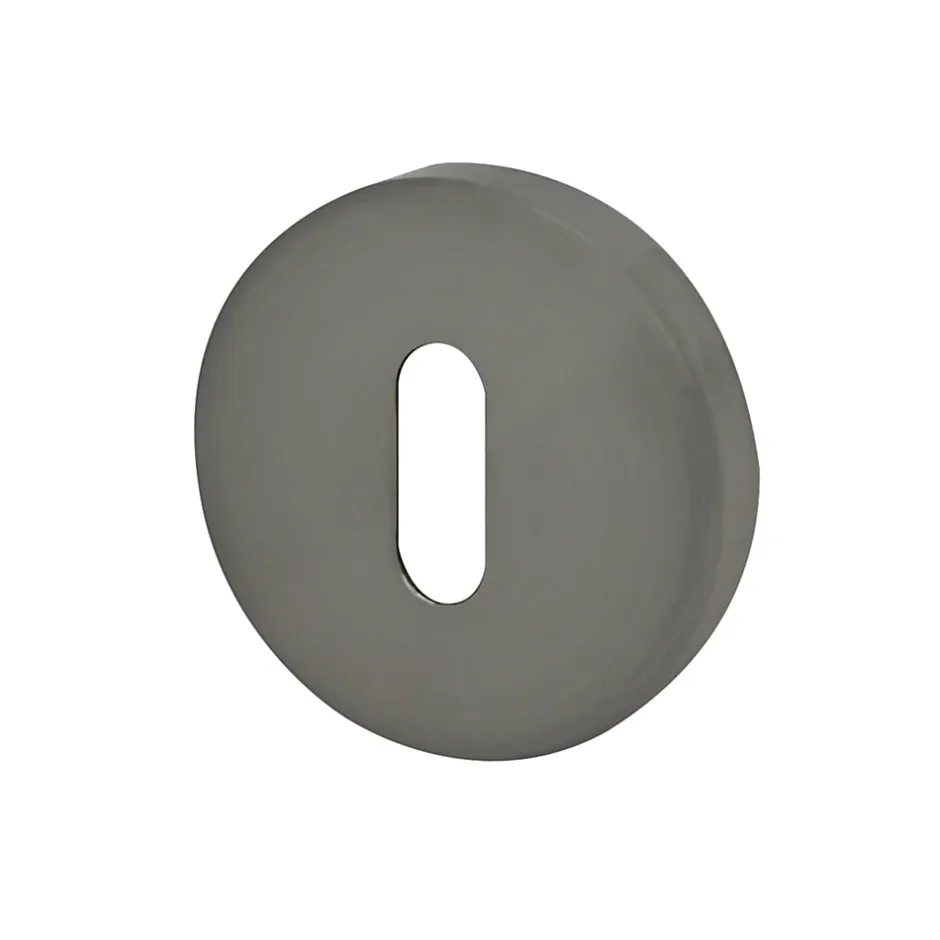 Rosace de fonction rond à visser à serrure Duod acier effet nickel satin gris Ø52mm- Online