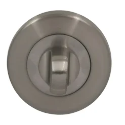 Rosace de fonction rond à visser à condamnation Duod acier effet nickel satin gris Ø52mm- Outlet