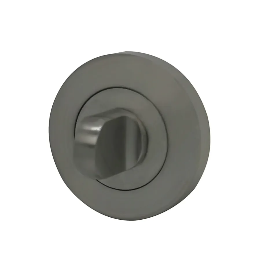 Rosace de fonction rond à visser à condamnation Duod acier effet nickel satin gris Ø52mm- Outlet