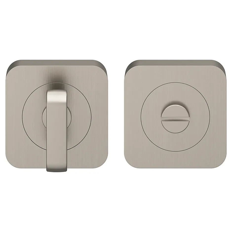 Rosace de fonction rond à visser à condamnation Duod effet nickel satin gris Ø52.5mm-GoodHome Outlet
