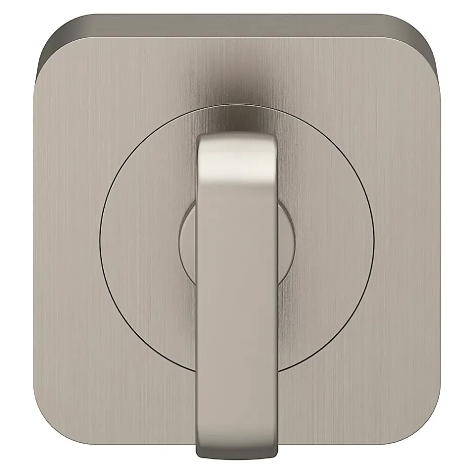 Rosace de fonction rond à visser à condamnation Duod effet nickel satin gris Ø52.5mm-GoodHome Outlet