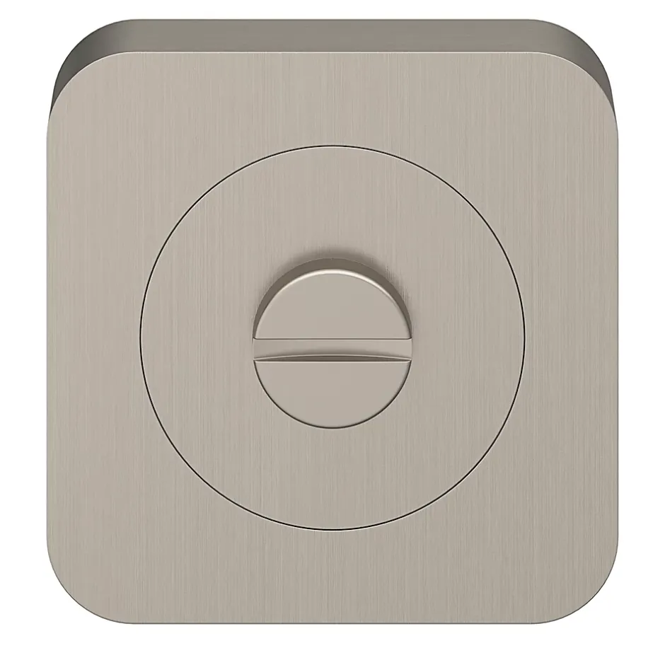 Rosace de fonction rond à visser à condamnation Duod effet nickel satin gris Ø52.5mm-GoodHome Outlet