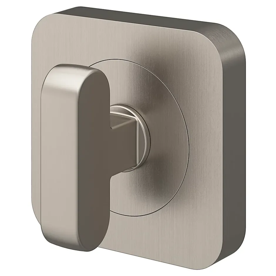 Rosace de fonction rond à visser à condamnation Duod effet nickel satin gris Ø52.5mm-GoodHome Outlet