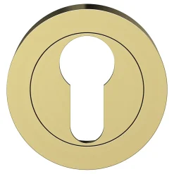 Rosace de fonction rond à visser Duod effet laiton satin or Ø50mm-GoodHome Clearance