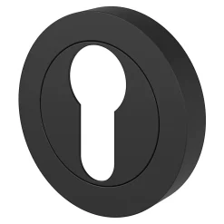 GoodHome Rosace de fonction rond à visser Duod mat noir Ø50mm