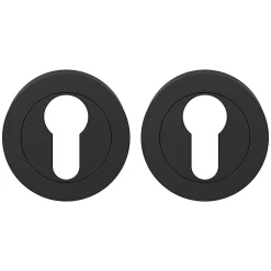 GoodHome Rosace de fonction rond à visser Duod mat noir Ø50mm