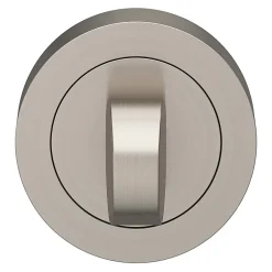 GoodHome Rosace de fonction rond à visser à condamnation Duod minimal effet nickel satin gris Ø50mm