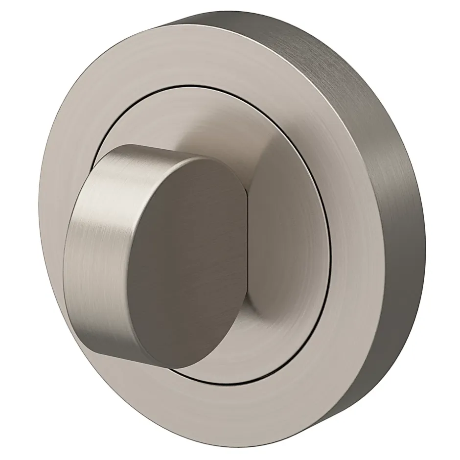 GoodHome Rosace de fonction rond à visser à condamnation Duod minimal effet nickel satin gris Ø50mm
