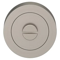 GoodHome Rosace de fonction rond à visser à condamnation Duod minimal effet nickel satin gris Ø50mm