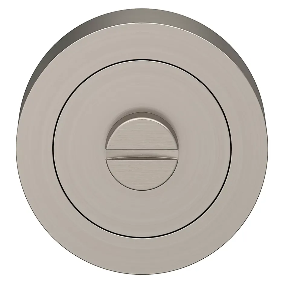 GoodHome Rosace de fonction rond à visser à condamnation Duod minimal effet nickel satin gris Ø50mm