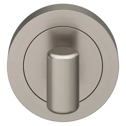 GoodHome Rosace de fonction rond tube à visser à condamnation Duod effet nickel satin gris Ø50mm