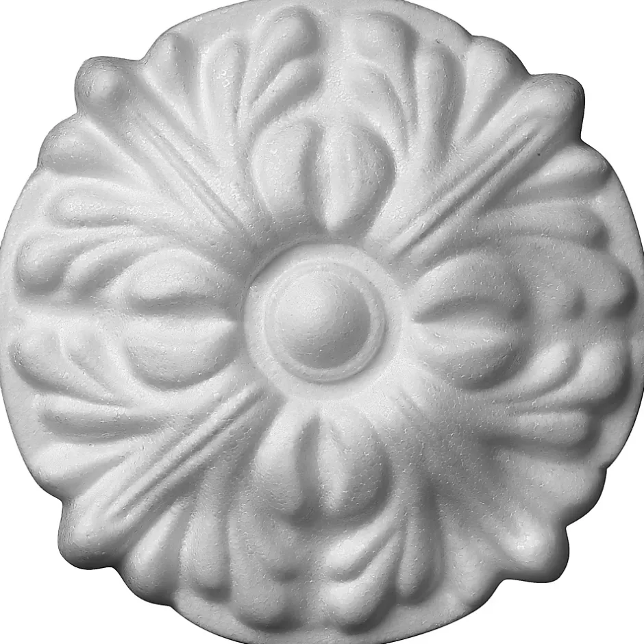 Rosace polystyrène Fleuri blanc diamètre.32 cm