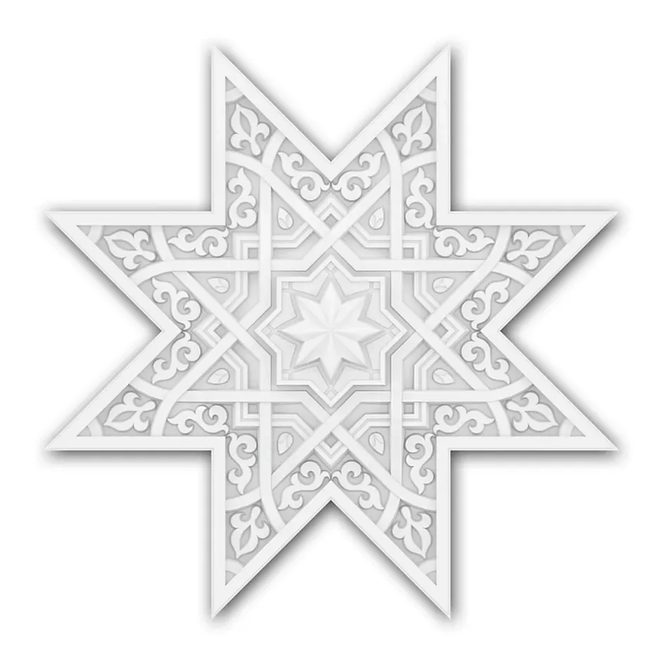 Rosace 157501 Dalle de plafond Élément décoratif 3d panneau mural 53,5 x 53,5 cm-Profhome Hot