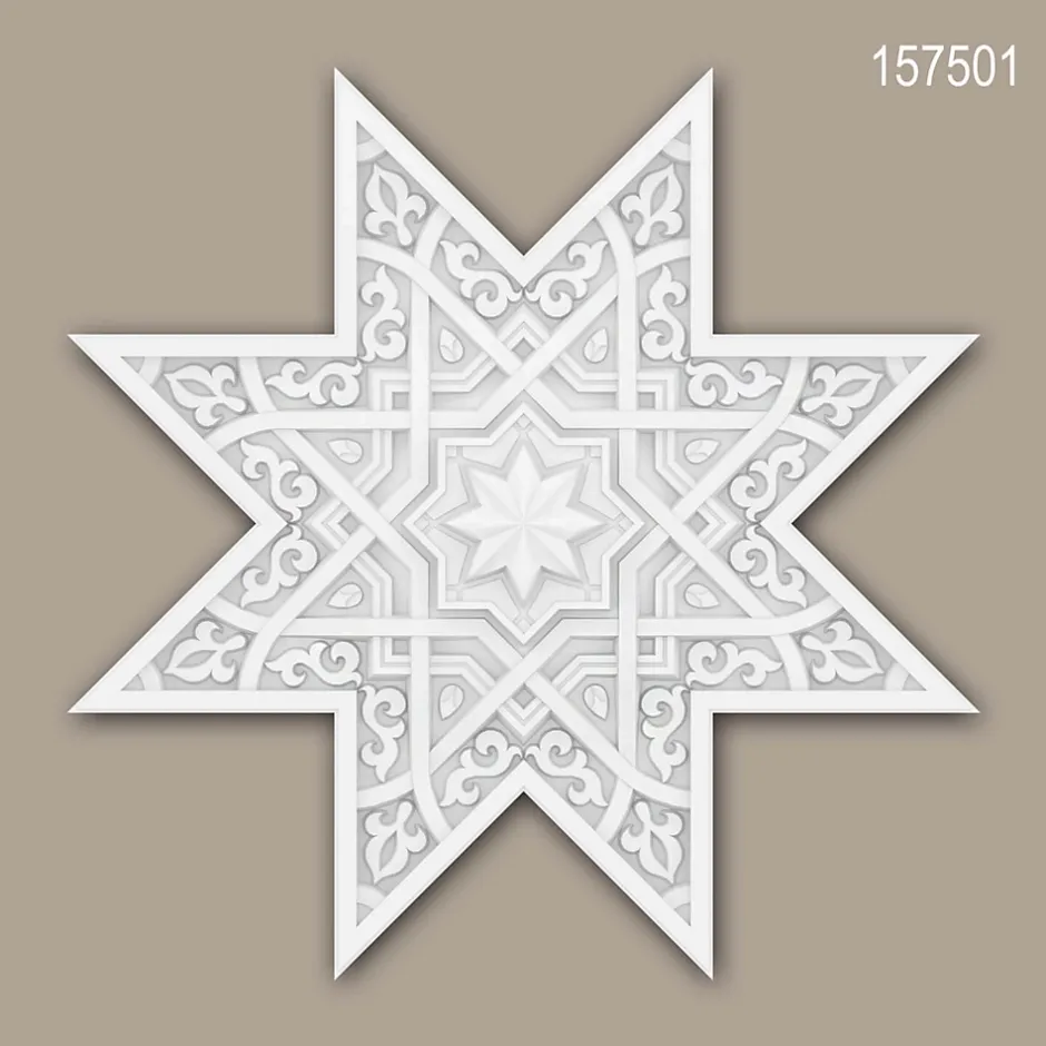 Rosace 157501 Dalle de plafond Élément décoratif 3d panneau mural 53,5 x 53,5 cm-Profhome Hot