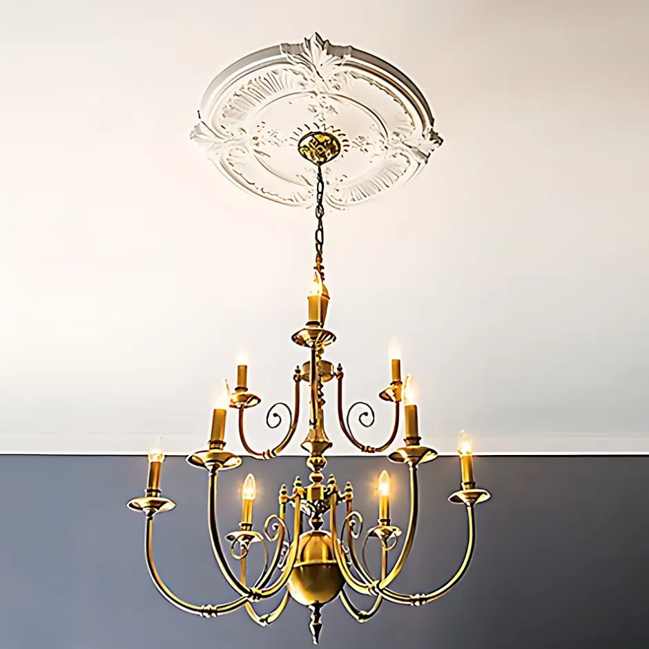 Profhome Rosace 156026 Élement décorative Élement pour plafond diametre 77 cm