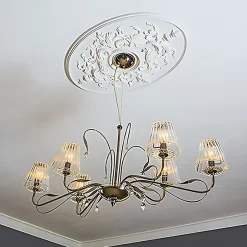 Profhome Rosace 156041 Élement décorative Élement pour plafond 78,5 x 54,4 cm