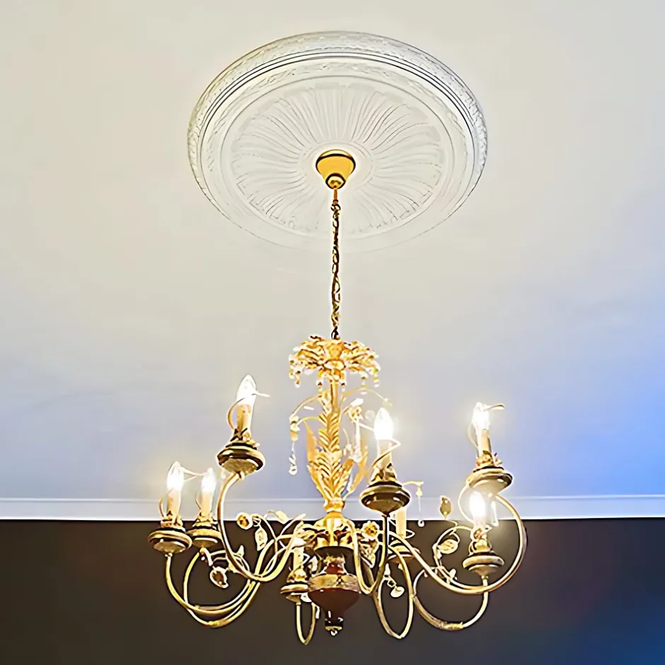 Profhome Rosace 156036 Élement décorative Élement pour plafond diametre 88,7 cm