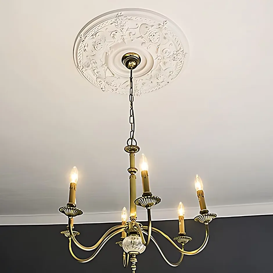 Profhome Rosace 156040 Élement décorative Élement pour plafond diametre 70,7 cm