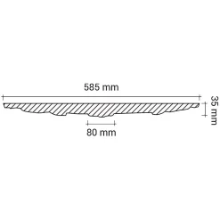 Profhome Rosace 156043 Élement décorative Élement pour plafond 58,5 x 31,5 cm