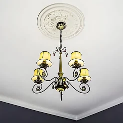 Profhome Rosace 156001 Élement pour plafond Élement décorative diametre 69,5 cm