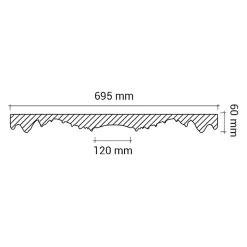 Profhome Rosace 156001 Élement pour plafond Élement décorative diametre 69,5 cm