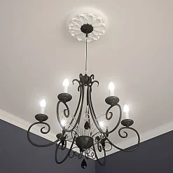 Profhome Rosace 156010 Élement pour plafond Élement décorative diametre 19,3 cm