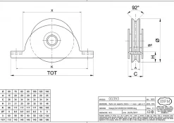 Roue pour portail coulissant monture à support intérieur 1 roulement gorge V - 30 300-Ibfm Clearance