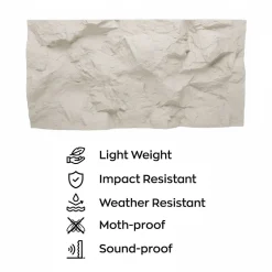 Rushmore - Lot de 2 panneaux muraux décoratifs 3D 120x60x9 cm effet pierre en PU Cachemire-Frankystar Online