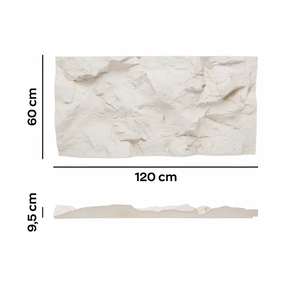 Rushmore - Lot de 2 panneaux muraux décoratifs 3D 120x60x9 cm effet pierre en PU Cachemire-Frankystar Online