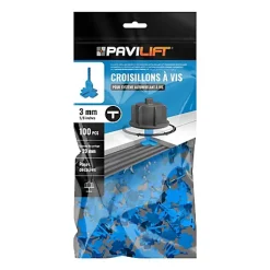 Sachet 100 croisillons à vis autonivelants 3mm en T-Pavilift Discount