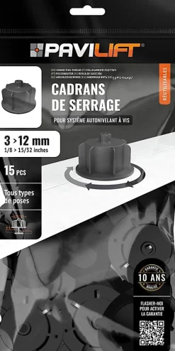 Pavilift Sachet de 15 cadrans de serrage ® 3 à 12 mm