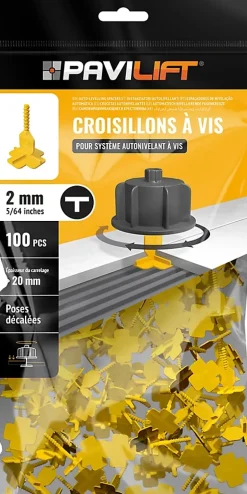 Pavilift Sachet de 100 croisillons autonivelants 2 mm en T ®
