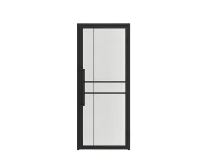 porte complète intérieure en verre avec cadré - 83x197 cm - transparent - noir mat - droite-Schulte Clearance