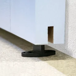 Schulte porte coulissante complète en bois - 90x215cm - porte de grange - chêne - oak blanc - système ouvert noir