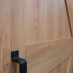 porte coulissante complète - 90x215 cm - décor bois chêne - Système en applique-Schulte