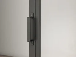 Schulte porte coulissante complète en verre - 102x220cm - porte verrière - Loftstyle - noir- double softclose