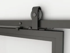 Schulte porte coulissante complète en verre - 102x220cm - porte verrière - Loftstyle - noir- double softclose