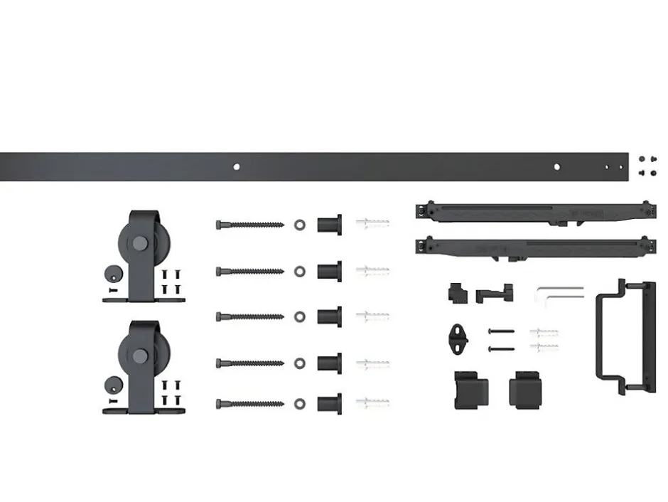 Schulte porte coulissante complète en verre - 102x220cm - porte verrière - Loftstyle - noir- double softclose