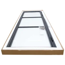 porte intérieure loft en verre - 93x204 atelier - noir mat - transparent - verrière - 3 vitrages - charnière gauche-Schulte Hot