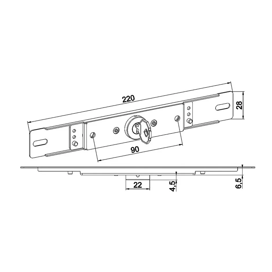 Serrure à clés pour lame finale ou intermédiaire, acier finition blanc-Slid’Up By Mantion Sale
