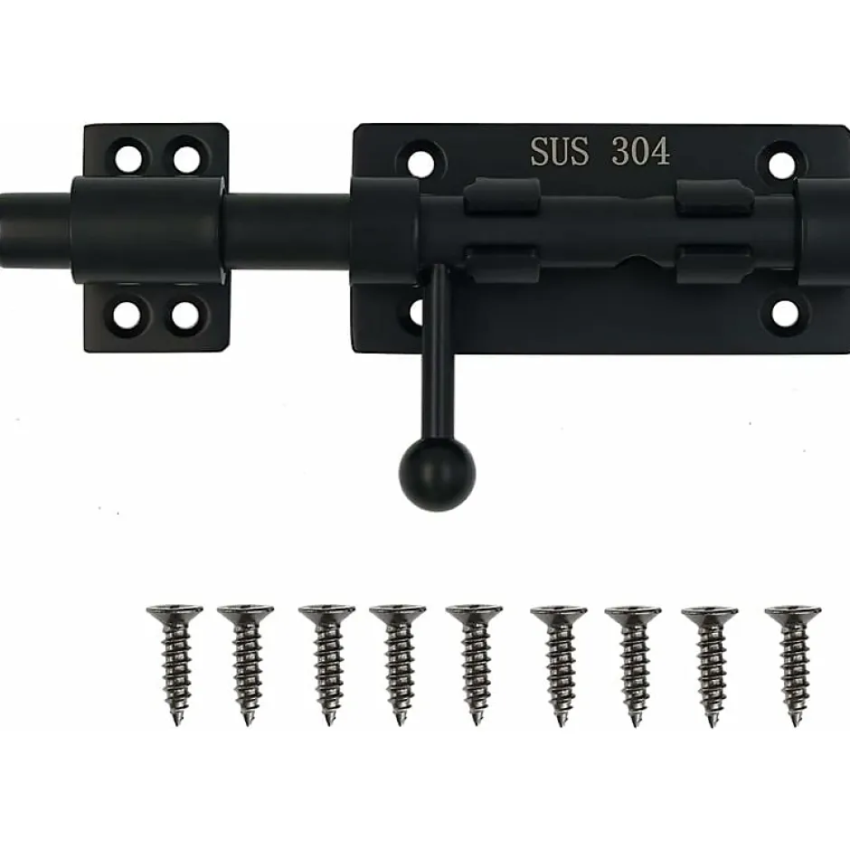 Deko Serrure de porte coulissante à cylindre avec trou pour cadenas, en acier inoxydable 304 épais, 15 cm, 160 mm