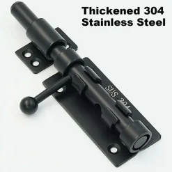 Deko Serrure de porte coulissante à cylindre avec trou pour cadenas, en acier inoxydable 304 épais, 15 cm, 160 mm